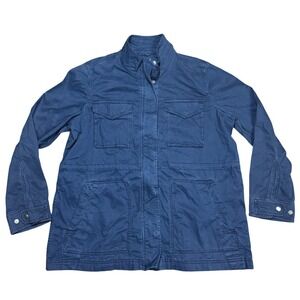 Gap Utility Field Jacket Navy Blue Woman Cotton Blend Size L